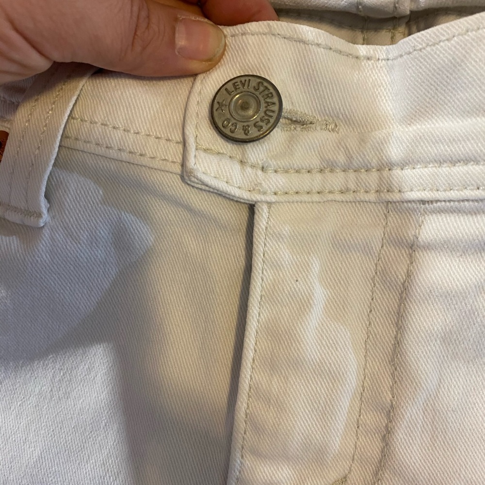 LEVI’S 542 WHITE WIDE LEG CAPRI SIZE 9/10 30 - Picture 14 of 16